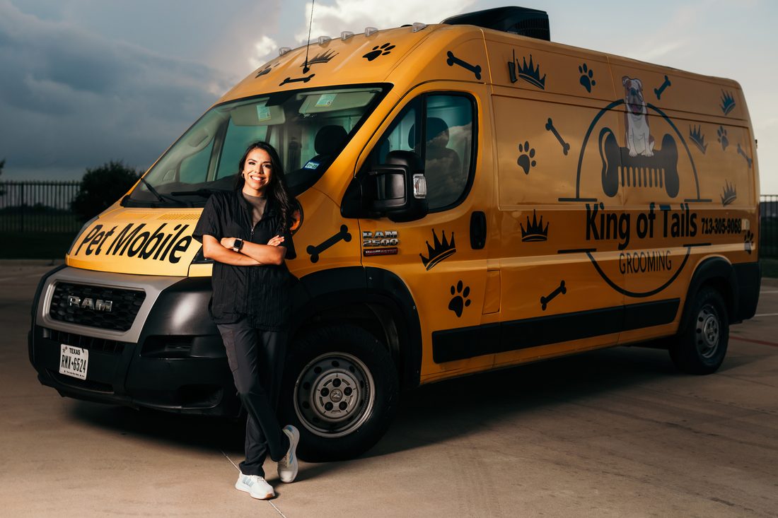 Katherine Hernandez with the King of Tails van