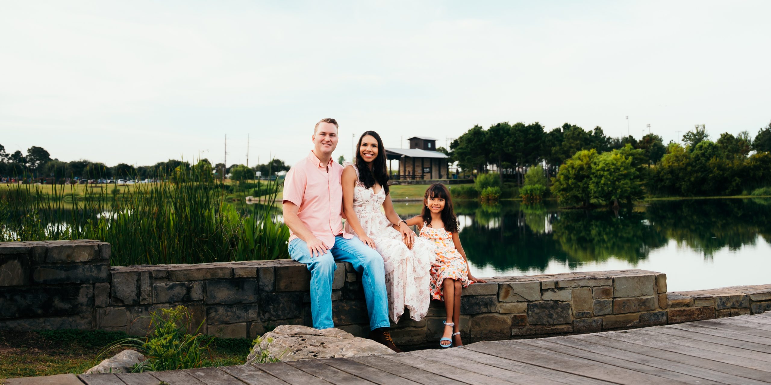 Travis Phillips with wife
    Katherine and daughter Hazel at a Katy park